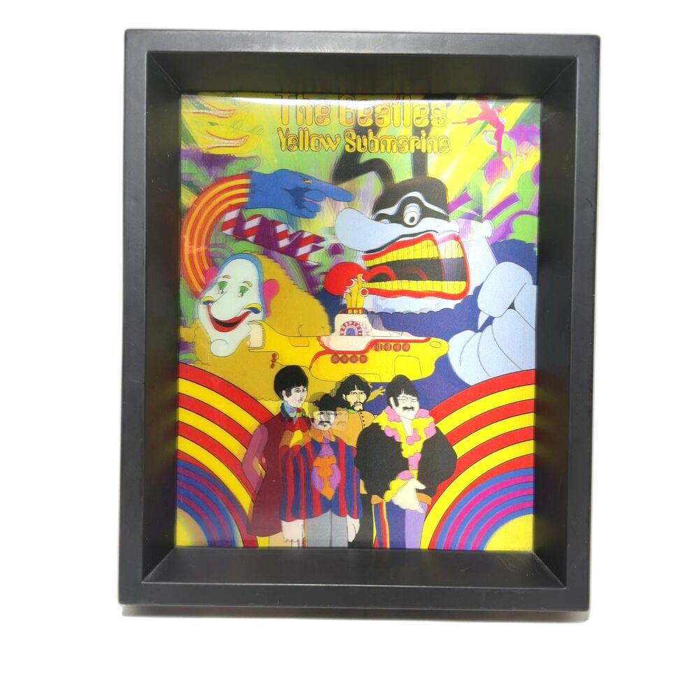 The Beatles Yellow Submarine 3D Lenticular Framed Print 9x11 Psychedelic Art